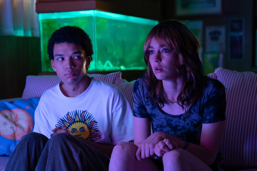 Two characters from I Saw The Tv Glow sit side by side